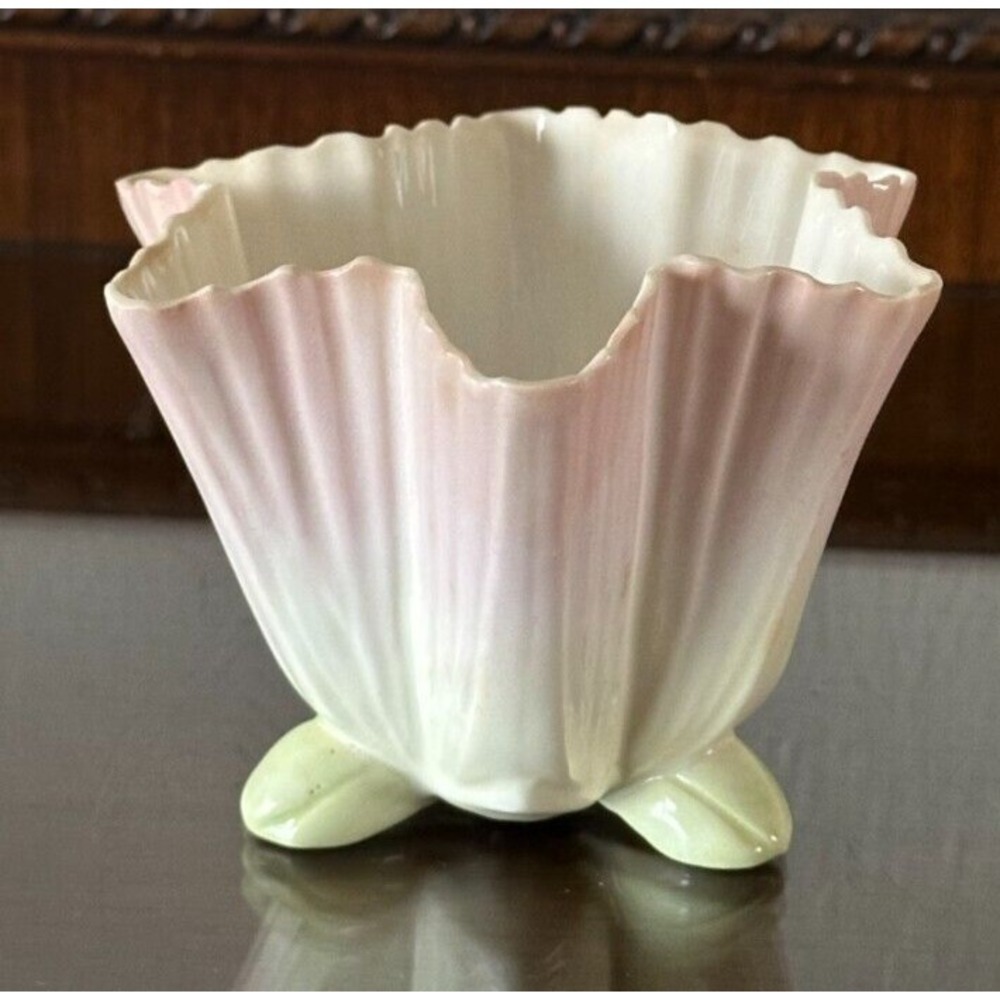 Antique 1907 Royal Worcester Posy Vase‎ #204 Pink Green 3'' Tulip STUNNING